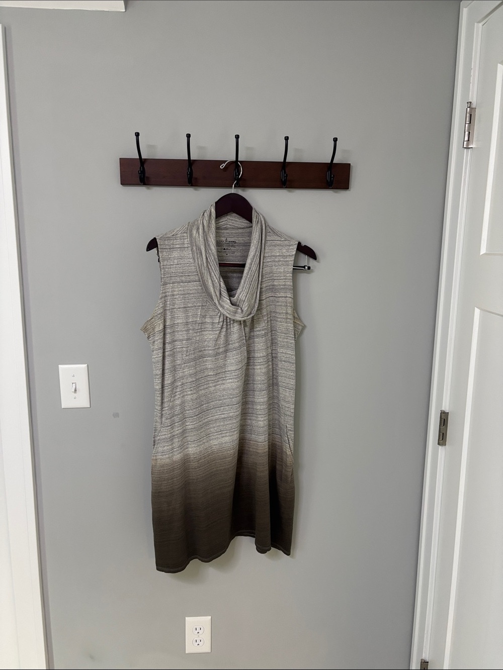 neon buddha Gray Ombre Sleeveless Cowl Neck Tunic